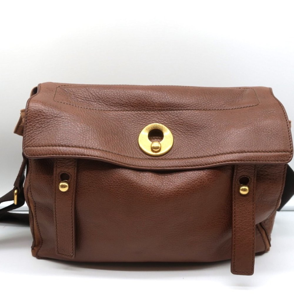 YVES SAINT LAURENT MUSE TWO MESSENGER BAG BROWN LEATHER MEDIUM SHOULDER BAG - Picture 3 of 12